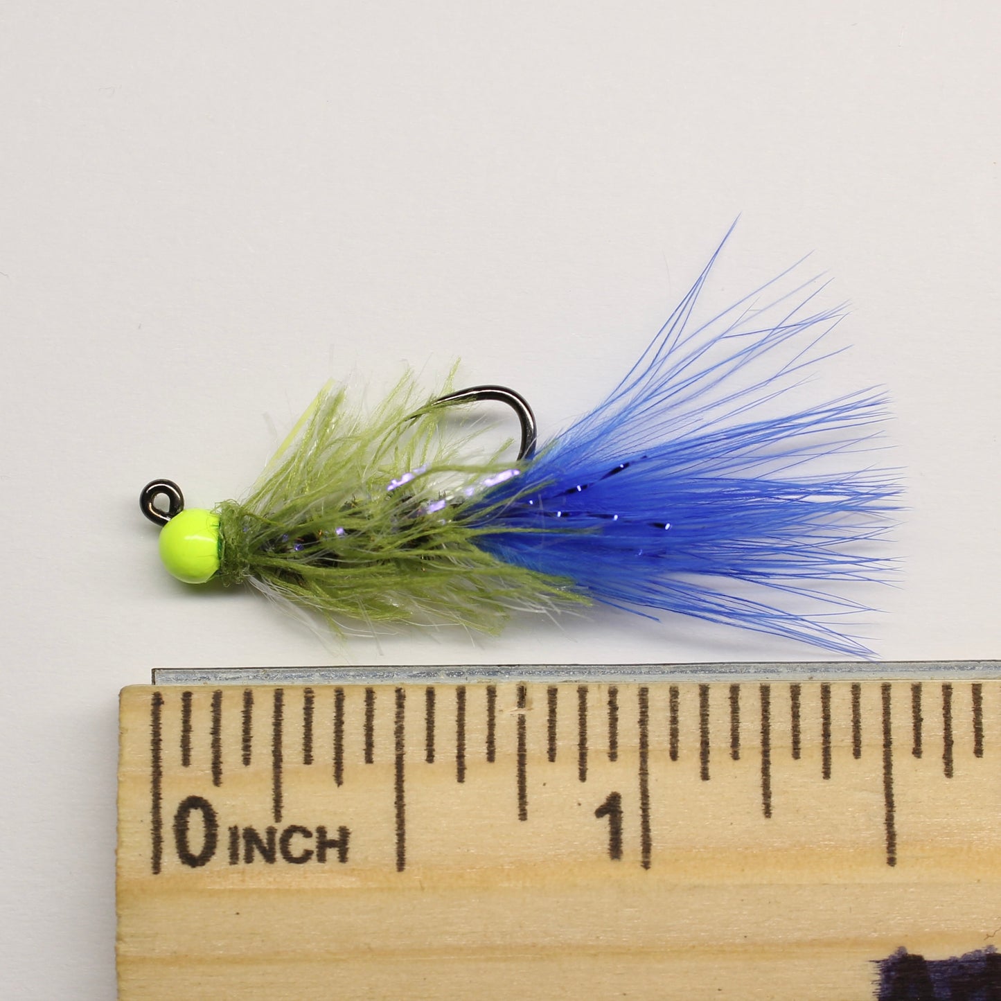 UV Jigged Bugger (chartreuse+blue)