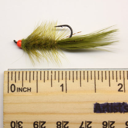 Olive Hothead Wooly Bugger (orange)